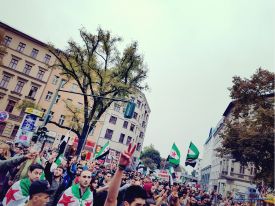 Demonstration fuer Aleppo - Berlin - Hermannplatz 01-10-2016